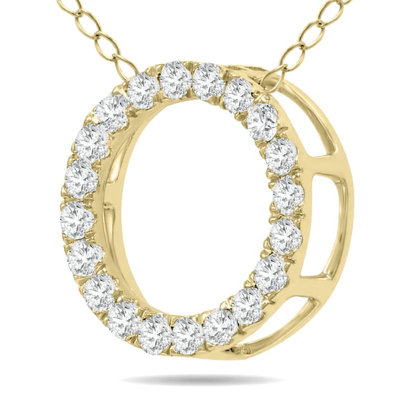 Marquee 1/4 Carat TW Diamond Circle Pendant in 10K Yellow Gold