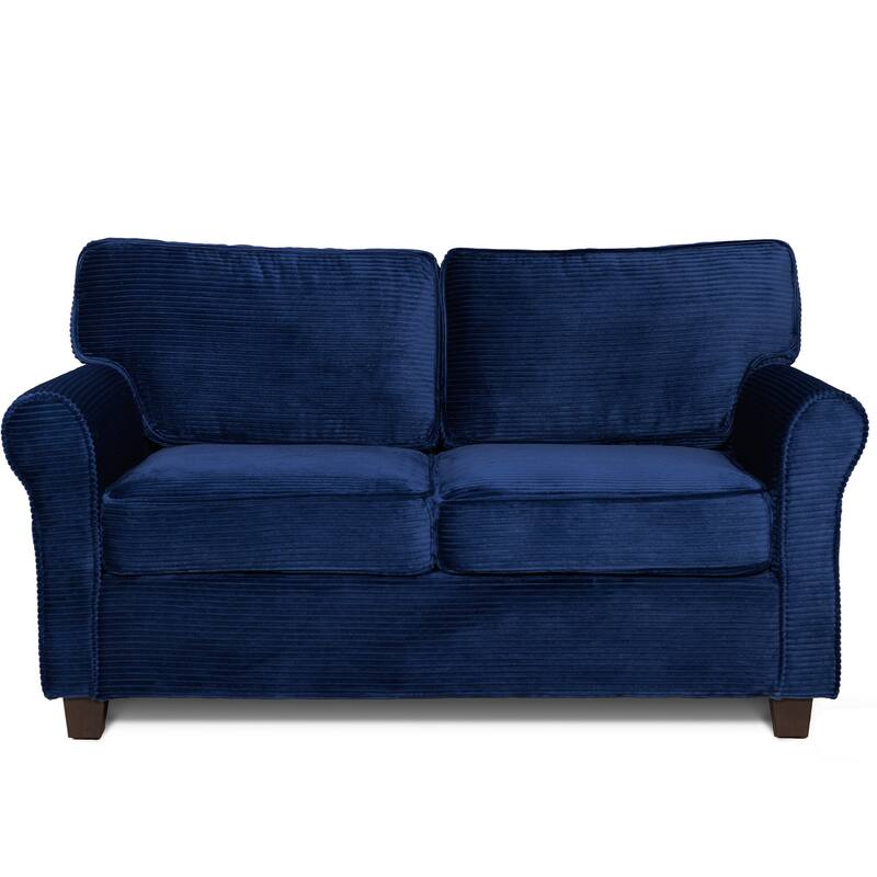 2-Seater Sofa Couch Loveseat for Living Room Bedroom, Sleeper Sofa Couch with Armrests and Wood Frame
