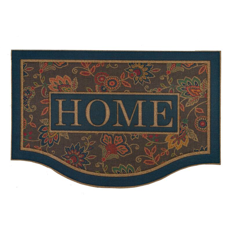 Mohawk Home Cozy Jacobean Slate 2' X 3' Door Mat - Blue Border