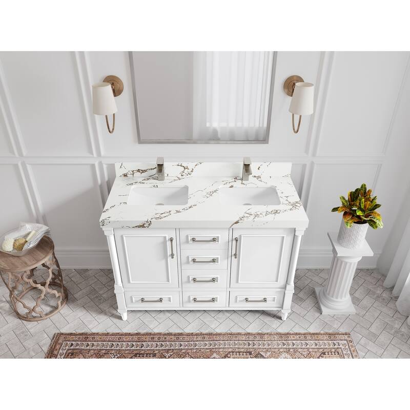Willow Collections 48 in. W x 22 in. D Aberdeen Double sink Bathroom Vanity with Countertop