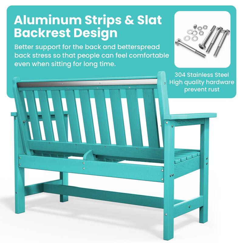 Outdoor 2-Person Garden Bench 42.92-in W x 35.83-in H