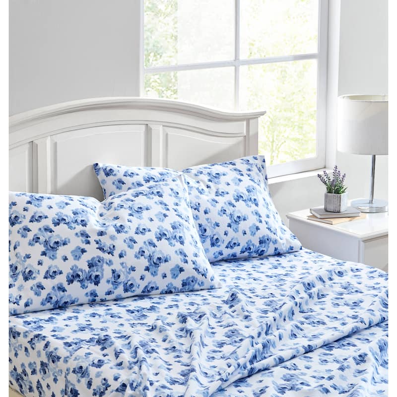 Laura Ashley Printed Cotton Flannel Sheet Set