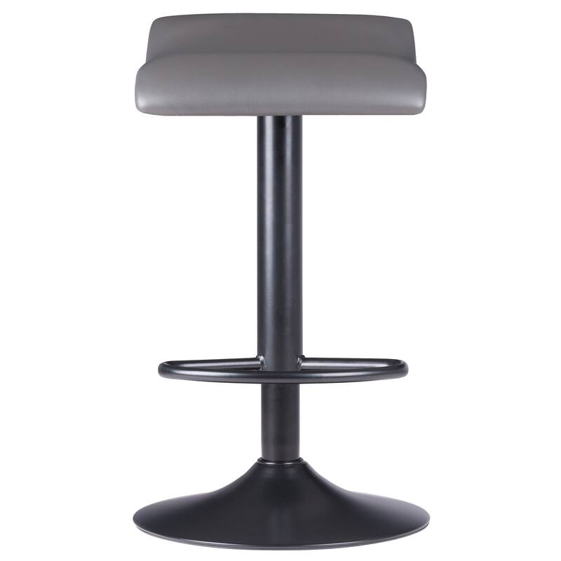 2-Pc Adjustable Swivel Seat Stool Set, Black and Slate Gray - 15.16 x 15.16 x 34.45 inches