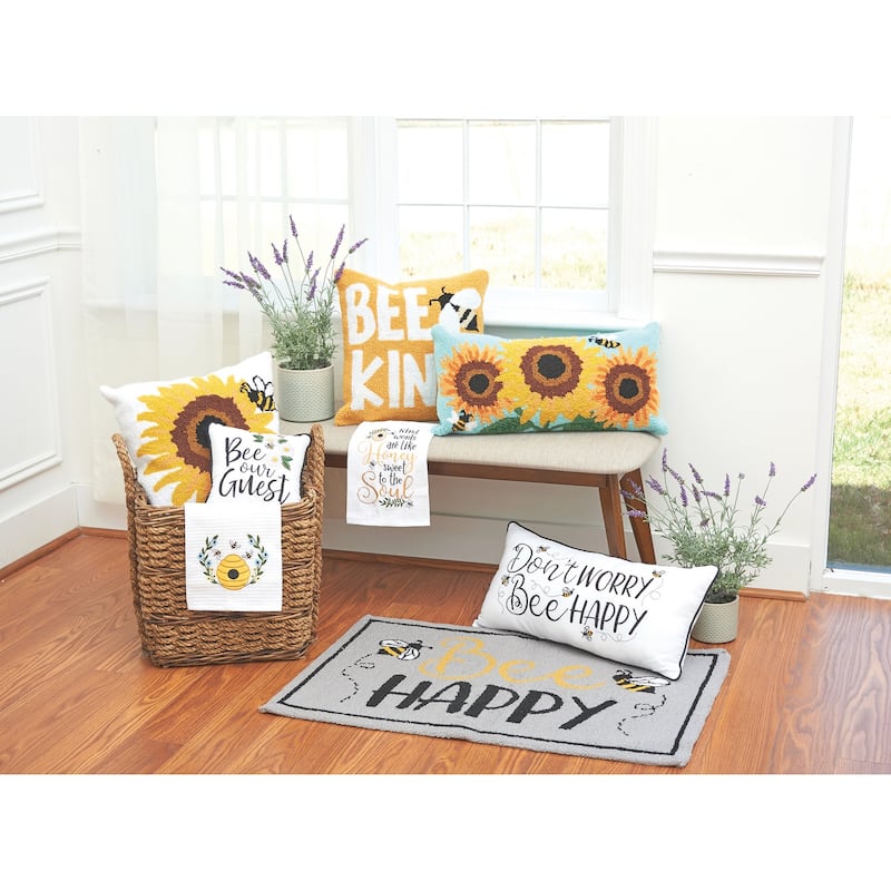 10" x 10" Bee Our Guest Embroidered Throw Pillow