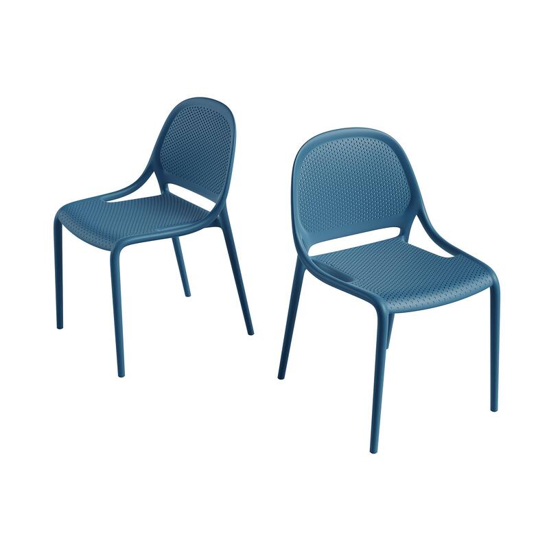 Shay Stackable Plastic Chair for Indoors or Outdoors - Set of 2
