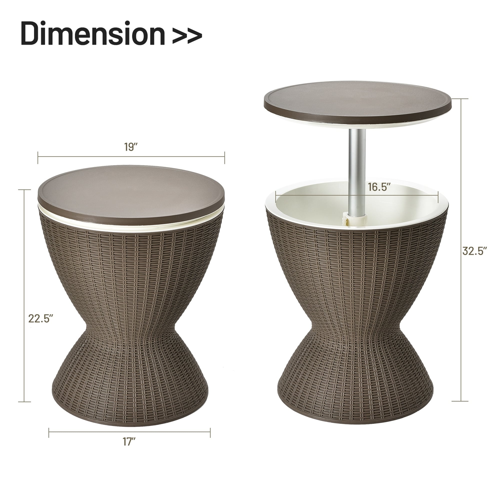 Rattan ice bucket stool sales