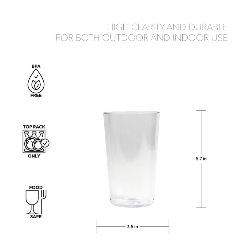 Tritan Simple Jumbo Drinkware Set, Clear, 21.4 Oz, Set of 6