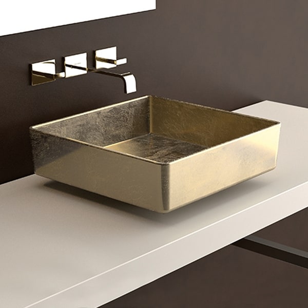WS Bath Collections Four Lux Paths of Water 15-11/16" Square Glass