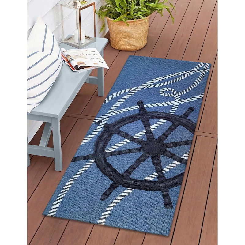Liora Manne Frontporch Captain's Wheel Indoor/Outdoor Area Rug
