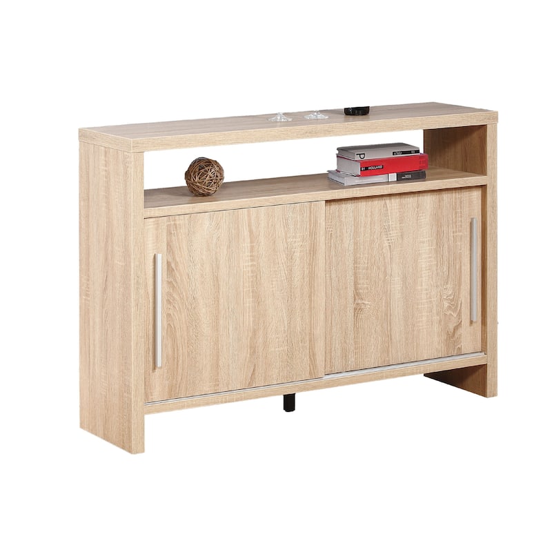 Vivu Sideboard Console Cabinet, 4 Shelves, 47 Inch, Weathered White