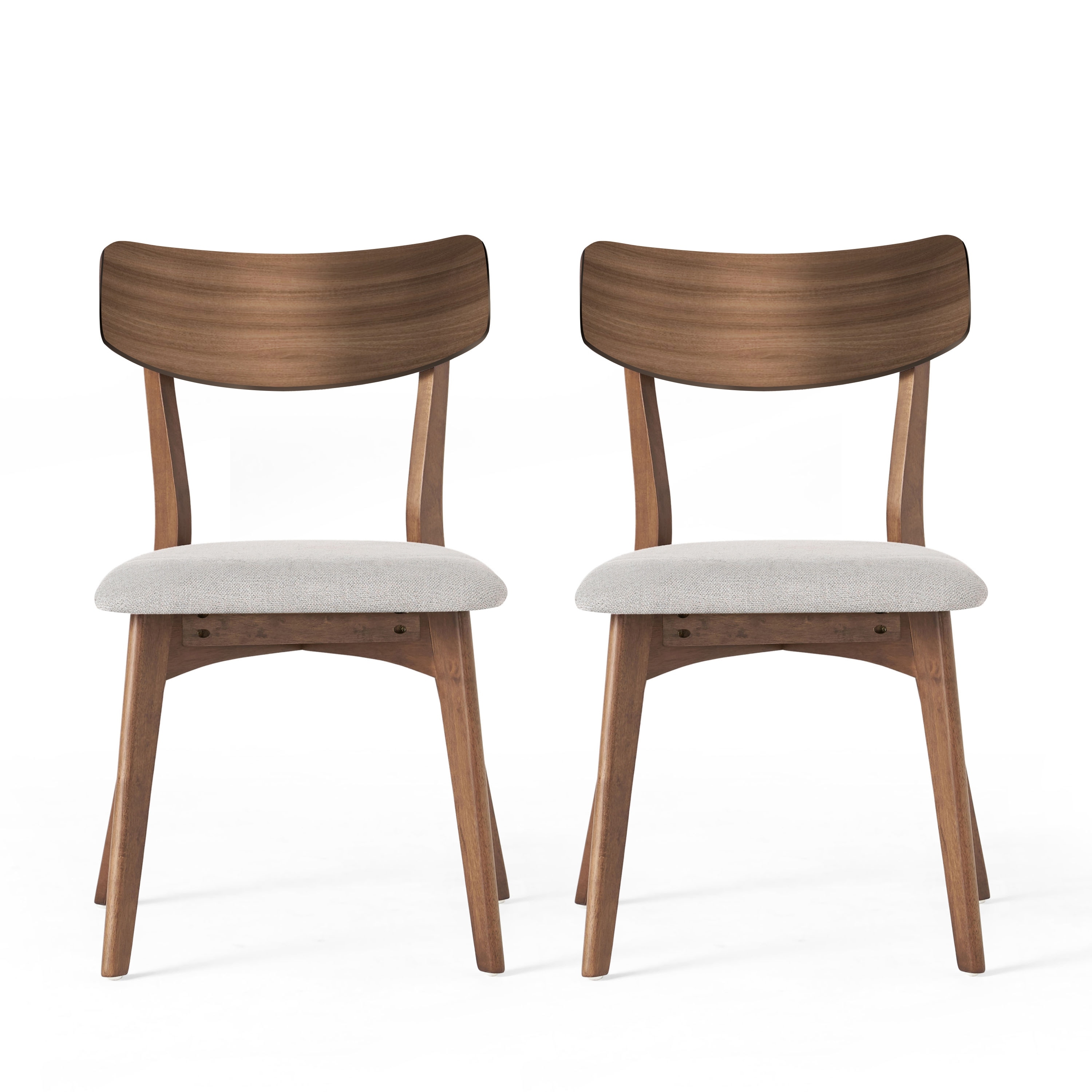 Chazz Mid-Century Modern Upholstered Rubberwood Dining Chairs (Set of 2/4) by Christopher Knight Home