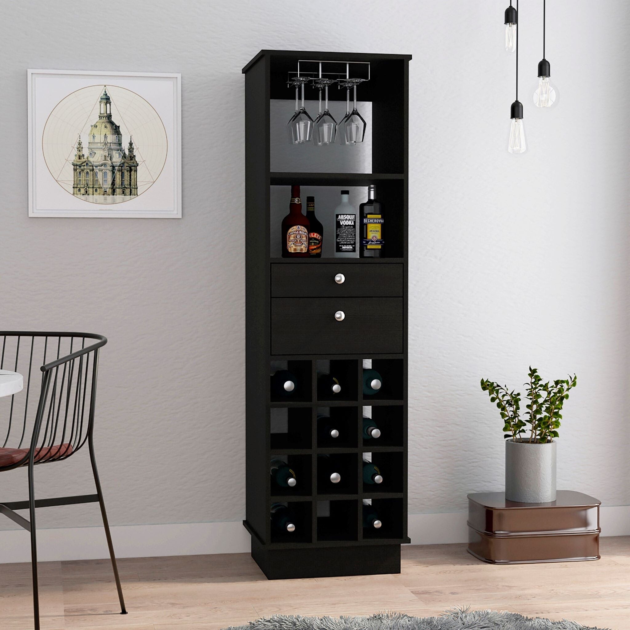 Boahaus stylish bar deals table with wine storage