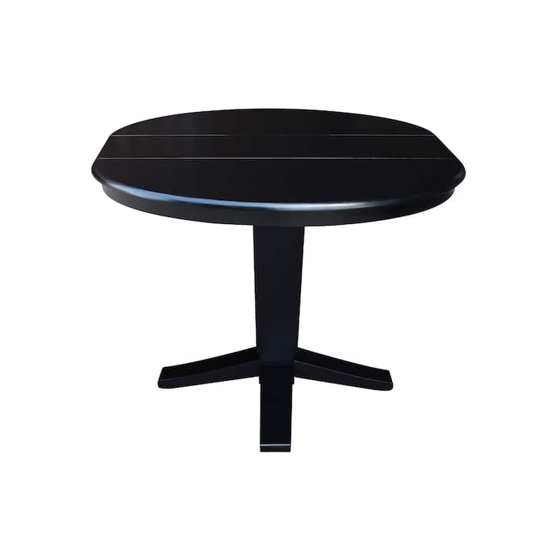 36 in Round Top Pedestal Dining Table with 12 in Leaf