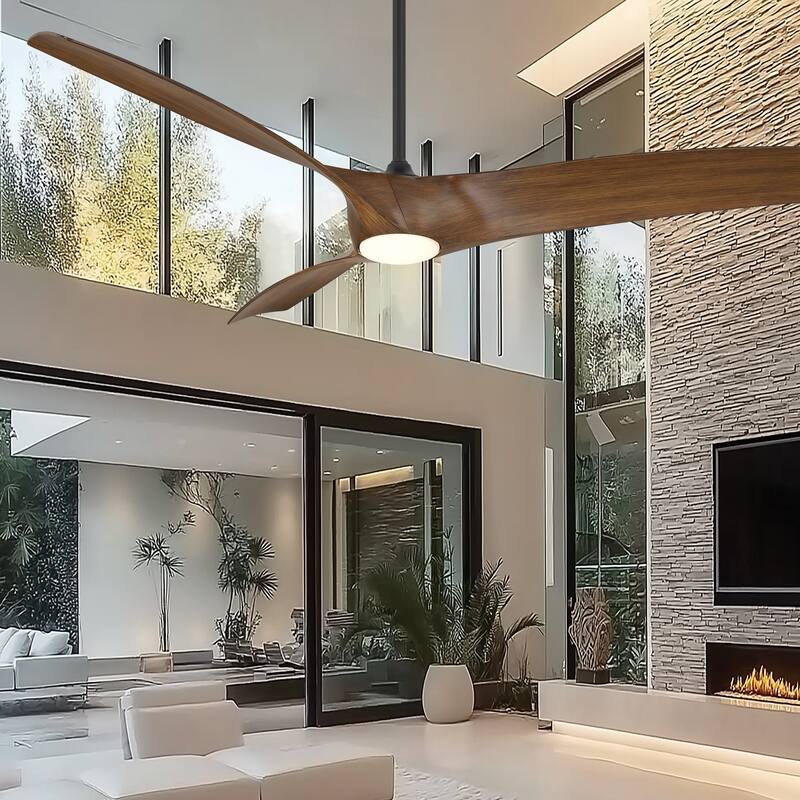 Zephyr 72" 3-Blade Indoor/Outdoor Smart Fan in Graphite Weathered Wood w/ Selectable LED (2700K-5000K) & Remote