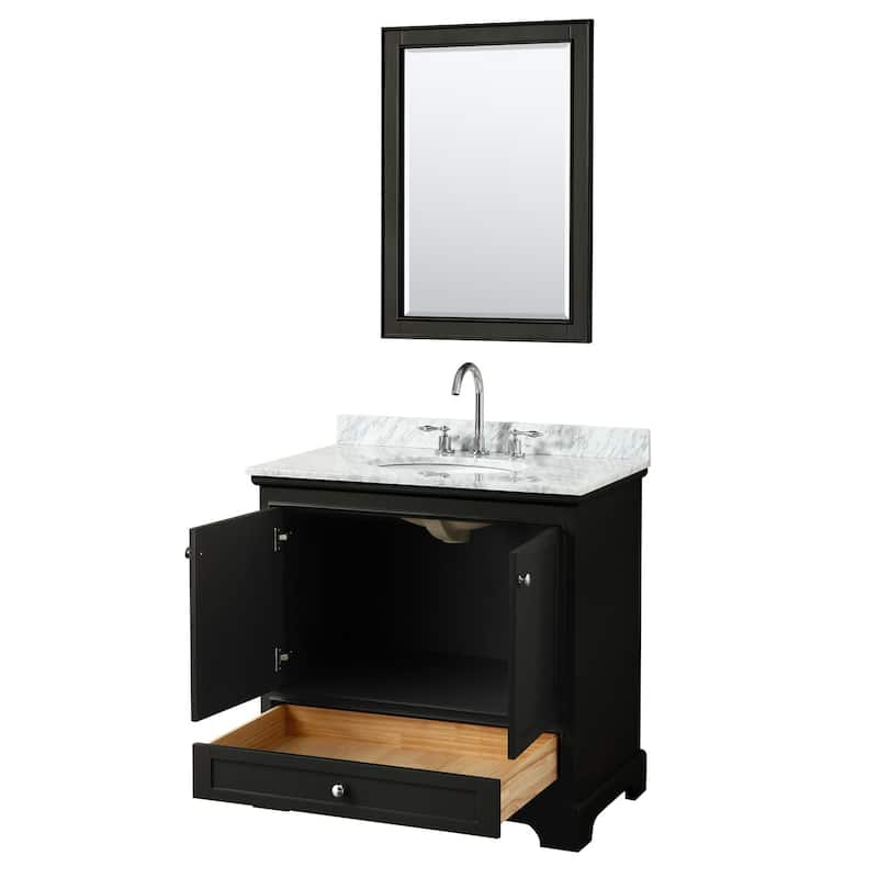 Wyndham Collection Deborah 36" Free Standing Single Vanity Set with
