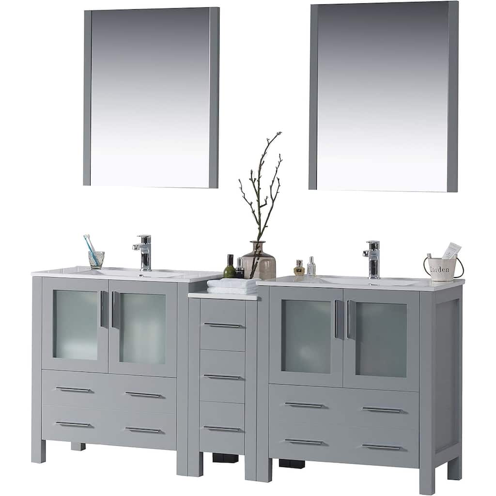 Blossom Sydney 72" Solid Wood Double Sink Bathroom Vanity with Cabinet