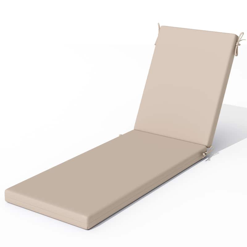 Outdoor Patio Chaise Lounge Chair Cushion - 1PC - Beige - 71.65 inches long