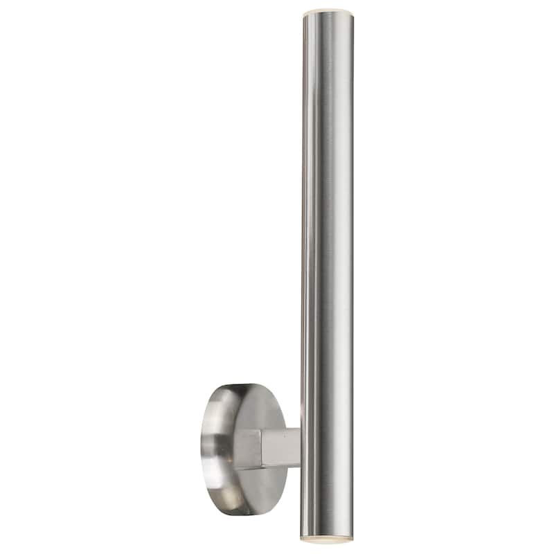 Access Lighting Pipeline LED Wall Sconce - Acrylic Lens - Dedicated LED - Brushed Steel, White