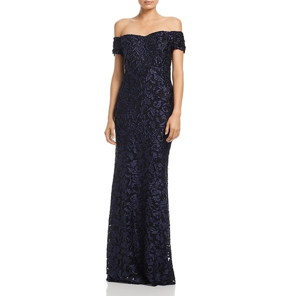 Laundry by Shelli Segal Womens Evening Dress Off-The-Shoulder Satin. Opens flyout.