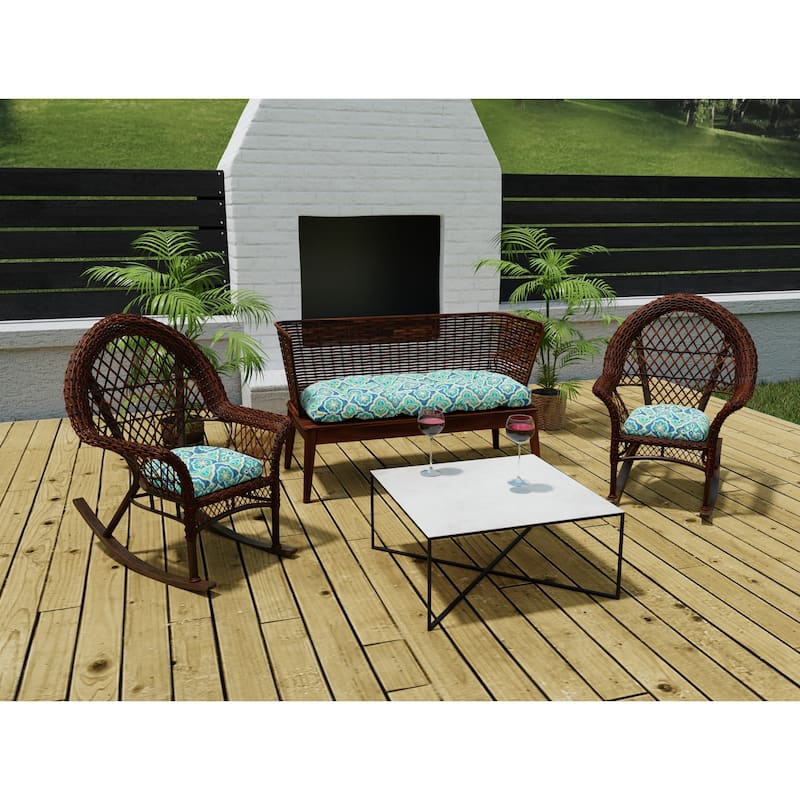 Outdoor Wicker Cushion Set for Bench and 2 Seats - 18'' L x 44'' W x 4'' H