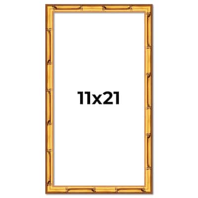 11x21 Frame Gold Bamboo Picture Frame Modern Photo Frame Includes UV Acrylic Shatter Guard Front Acid Free Foam Backing Board