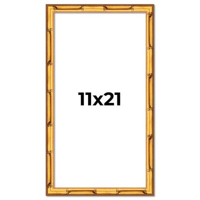 11x21 Frame Gold Bamboo Solid Wood Picture Frame | 1 Inch Moulding