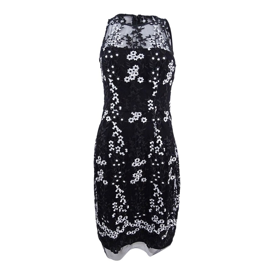 black dress with white embroidery