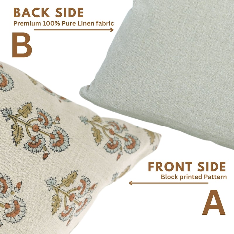 Block Print Boho Pure Linen Pillow Cover By Fabdivine-TRAFFIC LIGHT