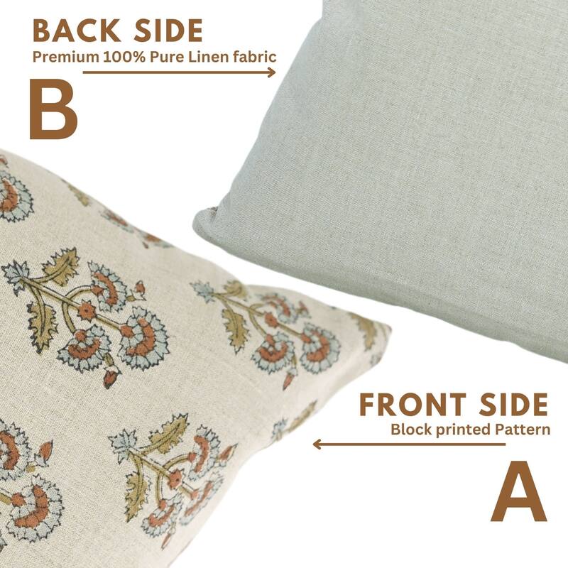 Block Print Boho Pure Linen Pillow Cover By Fabdivine-TRAFFIC LIGHT