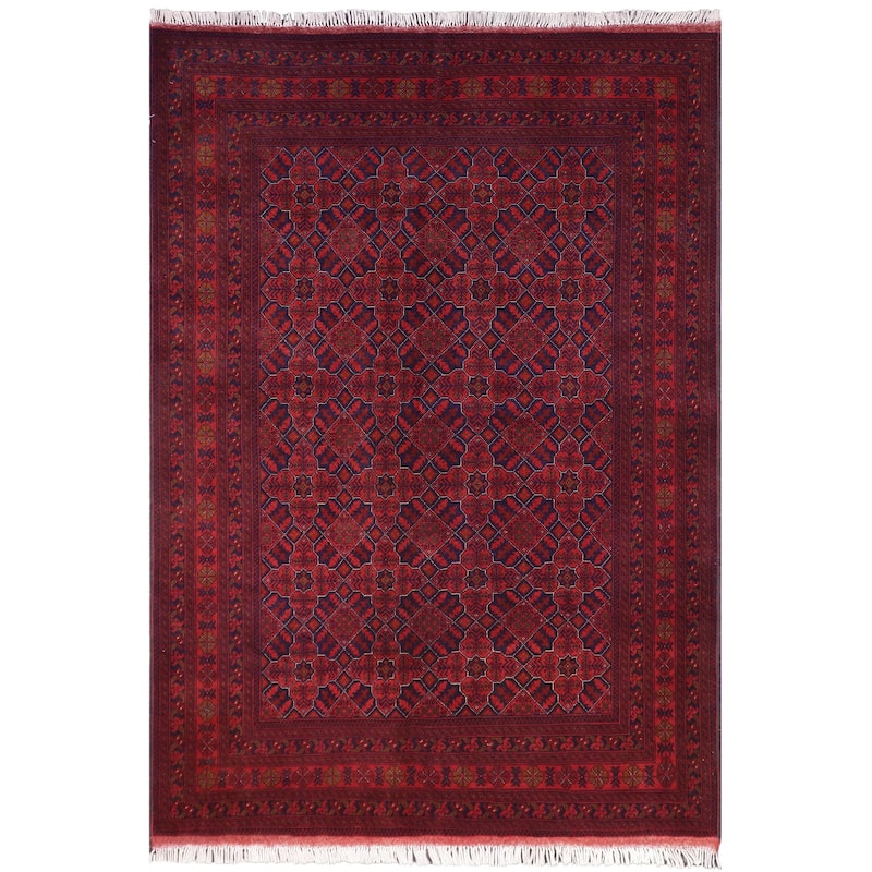 Tribal Biljik Khal Mohammadi Grant Red/Blue Rug - 5'8'' x 7'7''