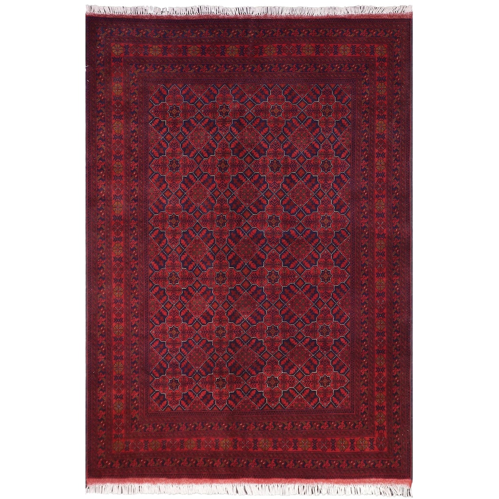 Tribal Biljik Khal Mohammadi Grant Red/Blue Rug - 5'8'' x 7'7''
