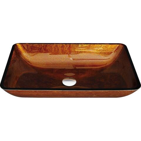 Brown Handmade Rectangular Vessel Bathroom Sink