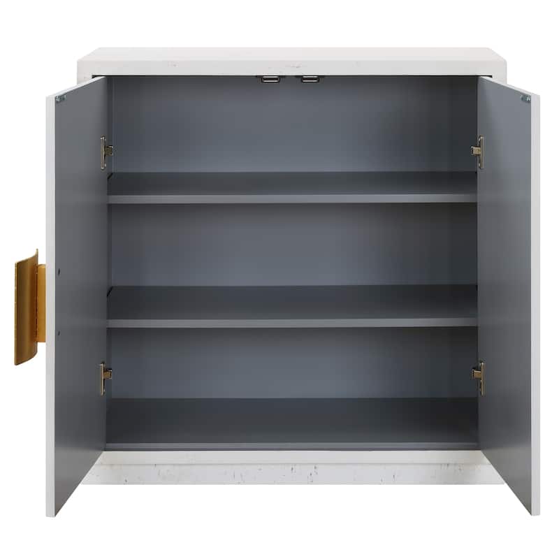 Uttermost Emma 2 Door White Cabinet - 32.25'' H X 32'' W X 14.25'' D
