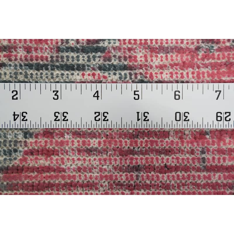 Hand Knotted Oriental Viscose Silk Carpet Modern Pictorial Pink Abstract Area Rug - 7' 7'' X 5' 6''
