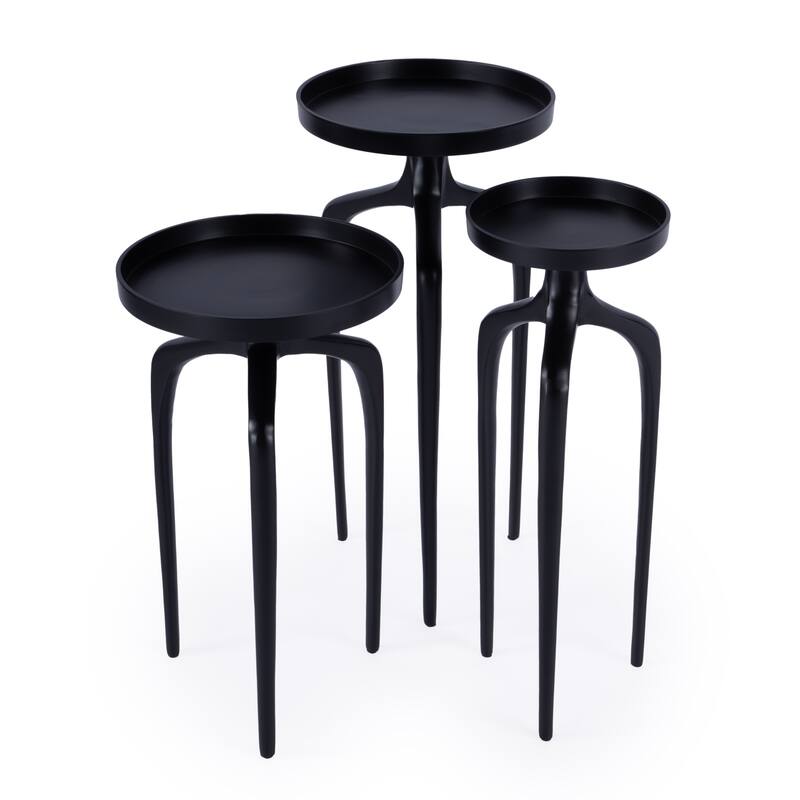 Emilie Outdoor Scatter Tables - Set of 3 - Black
