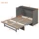 Gray Full Size Modern Murphy Bed with Storage Drawers and USB