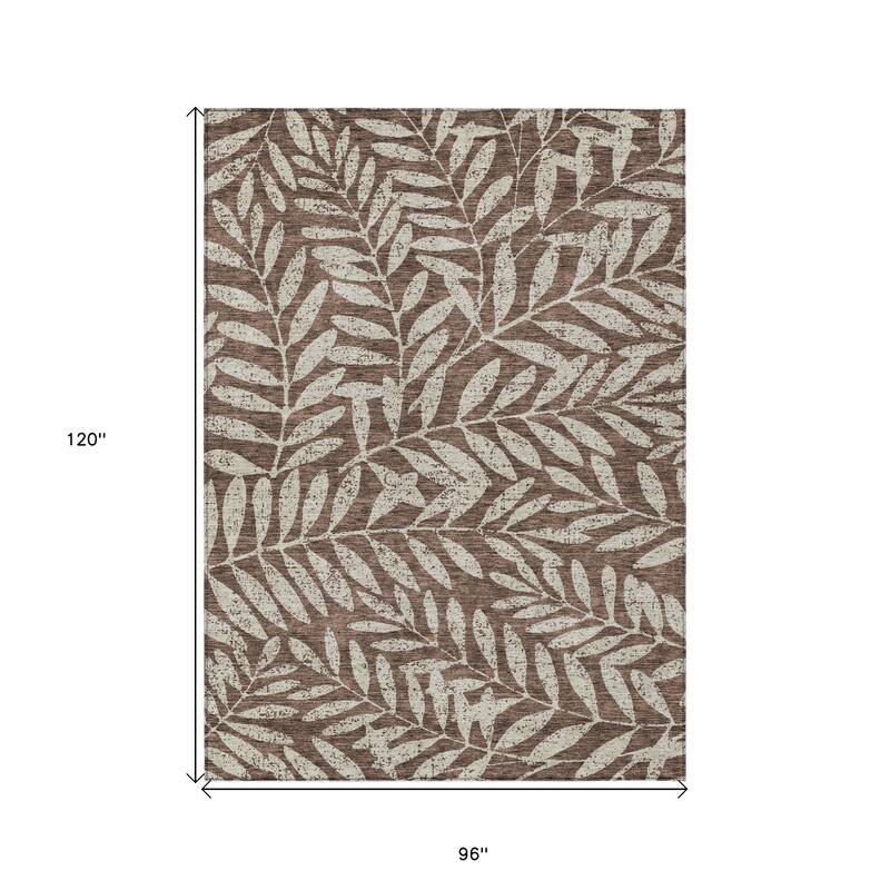 HomeRoots Floral Transitional Rectangle Outdoor Rug
