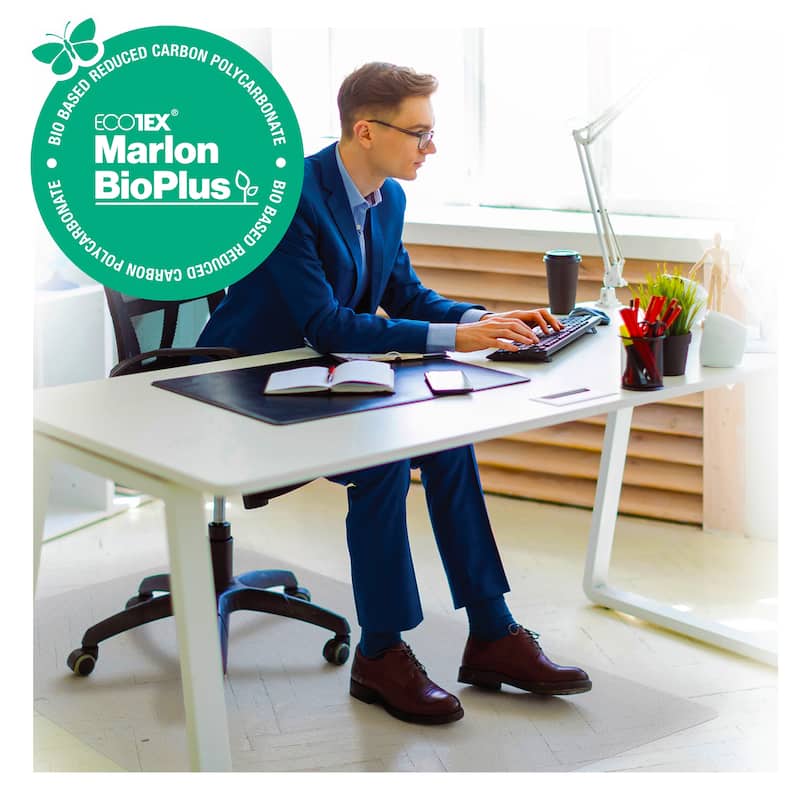 Floortex® Ecotex® BioPlus Eco Friendly Carbon Neutral Polycarbonate Chair Mat for Hard Floors - 29" x 47"