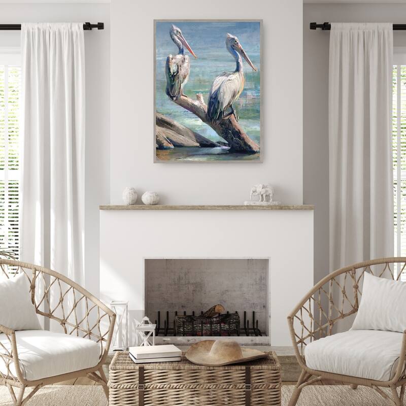 Pelican Pair By Studio Arts Canvas Art Print
