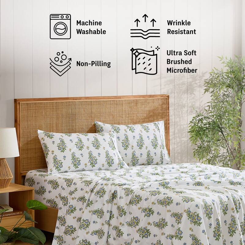 HLC.ME Floral Printed Ultra Soft Bed Sheets Set