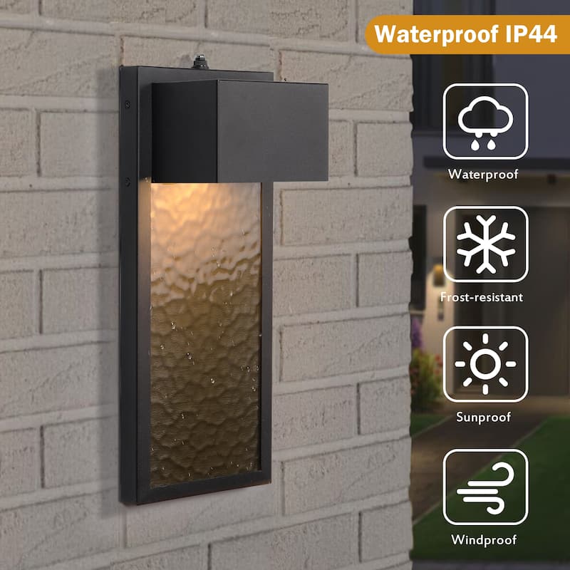 1-Light Matte Black Outdoor Integrated LED Wall Sconce