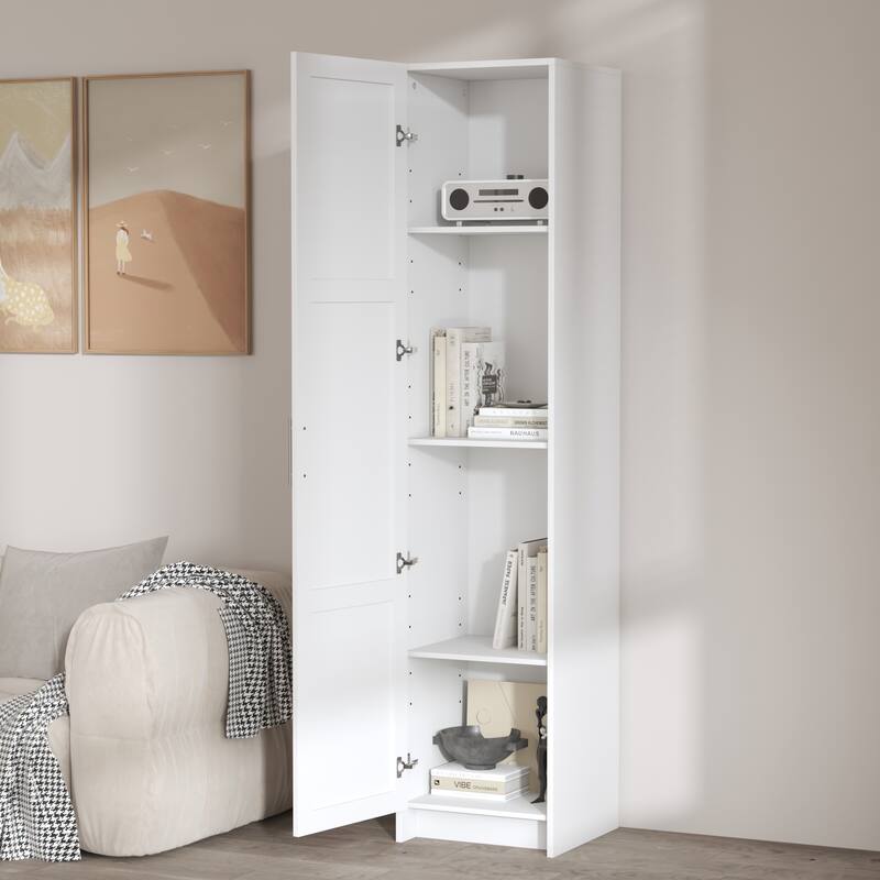 70.87" Tall Narrow Storage Bathroom Cabinet with 3 Adjustable Shelves