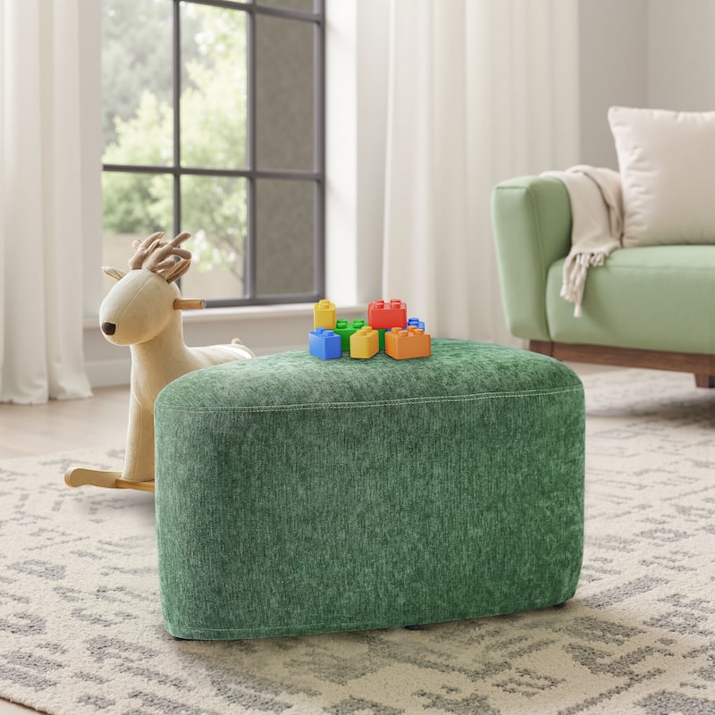 Bonnie 26"/43" W Chenille Small/ Oversized Triangular Cheese Ottoman