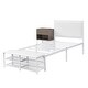 preview thumbnail 6 of 8, White Kids Metal Twin Bed Platform Bed with Two-Tier Storage Shelves,Cabinet
