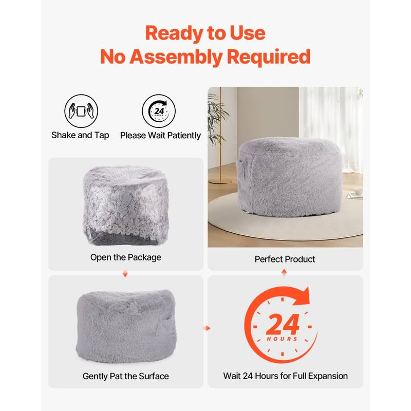 Grey Bean Bag Chair Bed Lounger Convertible to Mattress for Home - Queen Size And Convertible