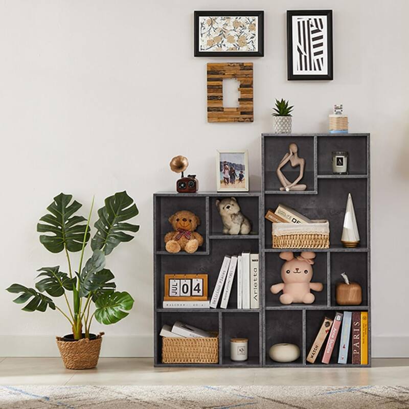 VECELO Wide Wood Organizer Bookcase Sets