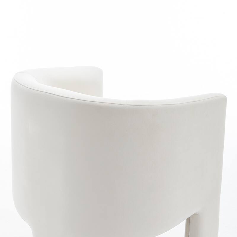 SEYNAR Modern Velvet Accent Chair, Upholstered Barrel Chair with Unique Solid Base for Living Room Soft Club Chair