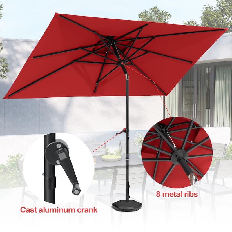 Pellebant Outdoor 10 x 6.5 Ft Market Umbrella with Double Top
