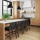 preview thumbnail 47 of 58, Nathan James Cohen Faux Leather Counter or Bar Height Stool, Solid Wood Frame with Footrest and Woven Leather Back