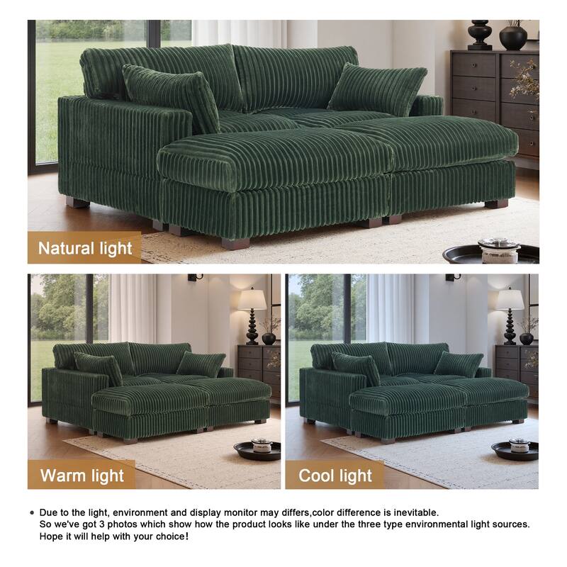 Plush Cloud Couch Modular Sectional Sofa with Ottoman